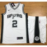 Nike San Antonio Spurs #2 Kawhi Leonard White A Set NBA Swingman Association Edition Jersey