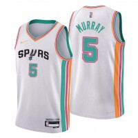 San Antonio San Antonio Spurs #5 Dejounte Murray Men's Nike White 2021/22 Swingman NBA Jersey - City Edition