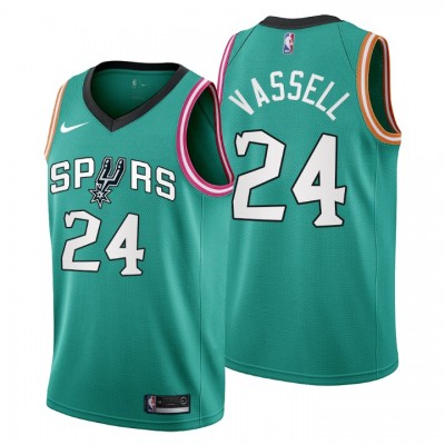 Nike San Antonio Spurs #24 Devin Vassell Men's 2022-23 City Edition NBA Jersey - Cherry Blossom Teal