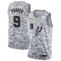 Nike San Antonio Spurs #9 Tony Parker White Camo NBA Swingman Earned Edition Jersey