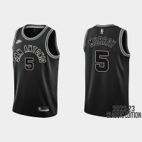 San Antonio San Antonio Spurs #5 Dejounte Murray Black Men's Nike NBA 2022-23 Classic Edition Jersey