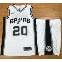 Nike San Antonio Spurs #20 Manu Ginobili White A Set NBA Swingman Association Edition Jersey