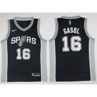 Nike San Antonio Spurs #16 Pau Gasol Black NBA Swingman Icon Edition Jersey