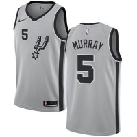 Nike San Antonio Spurs #5 Dejounte Murray Silver NBA Swingman Statement Edition Jersey