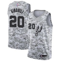 Nike San Antonio Spurs #20 Manu Ginobili White Camo NBA Swingman Earned Edition Jersey