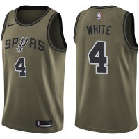 Nike San Antonio Spurs #4 Derrick White Green NBA Swingman Salute to Service Jersey