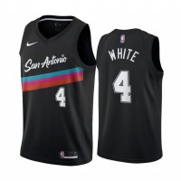 Nike San Antonio Spurs #4 Derrick White Black NBA Swingman 2020-21 City Edition Jersey