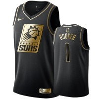 Nike Phoenix Suns #1 Devin Booker Men's Black Golden Edition Swingman NBA Jersey
