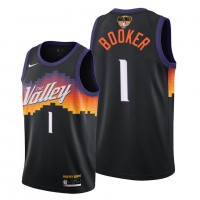 Nike Phoenix Suns #1 Devin Booker Men's 2021 NBA Finals Bound City Edition Jersey Black