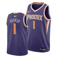 Nike Phoenix Suns #1 Devin Booker Men's 2021 NBA Finals Bound Swingman Icon Edition Jersey Purple