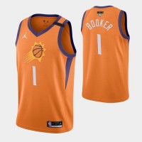 Phoenix Phoenix Suns #1 Devin Booker Men's 2021 NBA Finals Bound Statement Edition NBA Jersey Orange