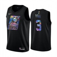 Nike Phoenix Suns #3 Chris Paul Men's Iridescent Holographic Collection NBA Jersey - Black