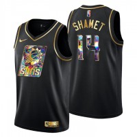 Phoenix Phoenix Suns #14 Landry Shamet Men's Golden Edition Diamond Logo 2021/22 Swingman Jersey - Black