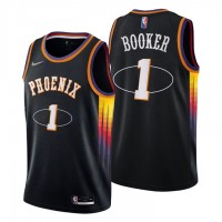 Phoenix Phoenix Suns #1 Devin Booker Men's Nike Black 2021/22 Swingman NBA Jersey - City Edition