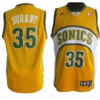 Oklahoma City Thunder #35 Kevin Durant Yellow Seattle SuperSonics Style Stitched NBA Jersey