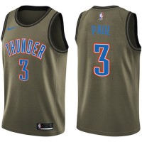 Nike Oklahoma City Thunder #3 Chris Paul Green NBA Swingman Salute to Service Jersey