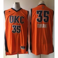 Oklahoma City Thunder #35 Kevin Durant Orange Alternate Stitched NBA Jersey