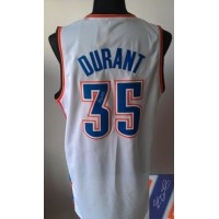 Revolution 30 Autographed Oklahoma City Thunder #35 Kevin Durant White Stitched NBA Jersey