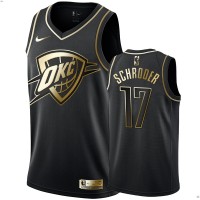 Nike Oklahoma City Thunder #17 Dennis Schroder Men's Black Golden Edition Swingman NBA Jersey