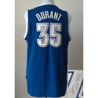 Revolution 30 Autographed Oklahoma City Thunder #35 Kevin Durant Blue Alternate Stitched NBA Jersey