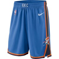 Men's Oklahoma City Oklahoma City Thunder Nike Blue Icon Swingman Basketball Shorts