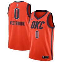 Nike Oklahoma City Thunder #0 Russell Westbrook Orange NBA Swingman Earned Edition Jersey
