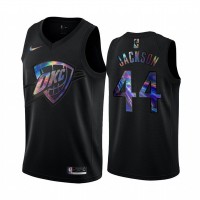 Nike Oklahoma City Thunder #44 Justin Jackson Men's Iridescent Holographic Collection NBA Jersey - Black