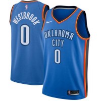 Nike Oklahoma City Thunder #0 Russell Westbrook Blue NBA Swingman Icon Edition Jersey