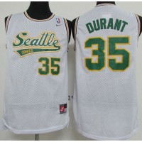 Oklahoma City Thunder #35 Kevin Durant White Throwback Stitched NBA Jersey