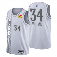 Oklahoma City Oklahoma City Thunder #34 Kenrich Williams Men's Nike Gray 2021/22 Swingman NBA Jersey - City Edition