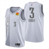 Oklahoma City Oklahoma City Thunder #3 Josh Giddey Men's Nike Gray 2021/22 Swingman NBA Jersey - City Edition