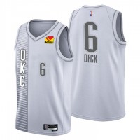 Oklahoma City Oklahoma City Thunder #6 Gabriel Deck Men's Nike Gray 2021/22 Swingman NBA Jersey - City Edition