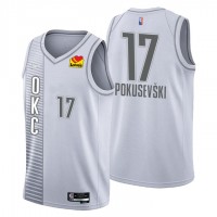 Oklahoma City Oklahoma City Thunder #17 Aleksej Pokusevski Men's Nike Gray 2021/22 Swingman NBA Jersey - City Edition