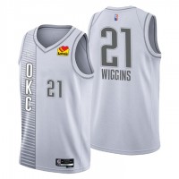 Oklahoma City Oklahoma City Thunder #21 Aaron Wiggins Men's Nike Gray 2021/22 Swingman NBA Jersey - City Edition
