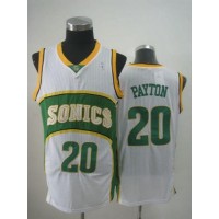 Oklahoma City Thunder #20 Gary Payton White SuperSonics Throwback Stitched NBA Jersey