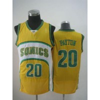 Oklahoma City Thunder #20 Gary Payton Yellow SuperSonics Throwback Stitched NBA Jersey