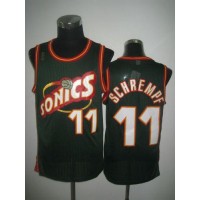 Oklahoma City Thunder #11 Detlef Schrempf Green SuperSonics Throwback Stitched NBA Jersey