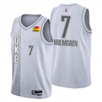 Oklahoma City Oklahoma City Thunder #7 Chet Holmgren Men's Nike Gray 2021/22 Swingman NBA Jersey - City Edition