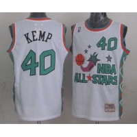 Mitchell And Ness Oklahoma City Thunder #40 Shawn Kemp White 1996 All-Star Stitched NBA Jersey
