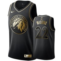 Nike Minnesota Timberwolves #22 Andrew Wiggins Men's Black Golden Edition Swingman NBA Jersey