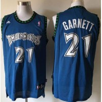Minnesota Timberwolves #21 Retro Kevin Garnett Blue Stitched NBA Jersey
