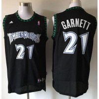Minnesota Timberwolves #21 Retro Kevin Garnett Black Stitched NBA Jersey