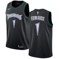 Nike Minnesota Timberwolves #1 Anthony Edwards Black NBA Swingman Hardwood Classics Jersey