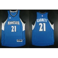 Minnesota Timberwolves #21 Kevin Garnett Blue Road Stitched NBA Jersey