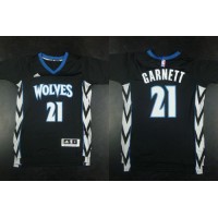 Minnesota Timberwolves #21 Kevin Garnett Black Alternate Stitched NBA Jersey