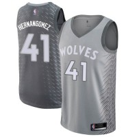 Nike Minnesota Timberwolves #41 Juan Hernangomez Silver NBA Swingman City Edition Jersey