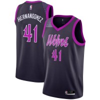 Nike Minnesota Timberwolves #41 Juan Hernangomez Purple NBA Swingman City Edition 2018/19 Jersey