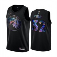 Nike Minnesota Timberwolves #32 Karl-Anthony Towns Men's Iridescent Holographic Collection NBA Jersey - Black