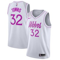Nike Minnesota Timberwolves #32 Karl-Anthony Towns White NBA Swingman Earned Edition Jersey