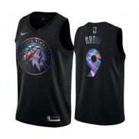 Nike Minnesota Timberwolves #9 Ricky Rubio Men's Iridescent Holographic Collection NBA Jersey - Black